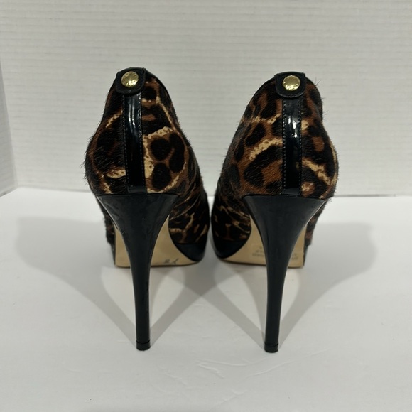 Michael Kors York Platform Cheetah Natural Haircalf Open Toe Pump Size 8 - Picture 4 of 14